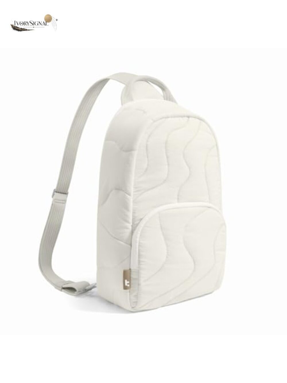 Puffy Sling Backpack with Laptop Compartment Recycled Nylon Crossbody Travel Bag